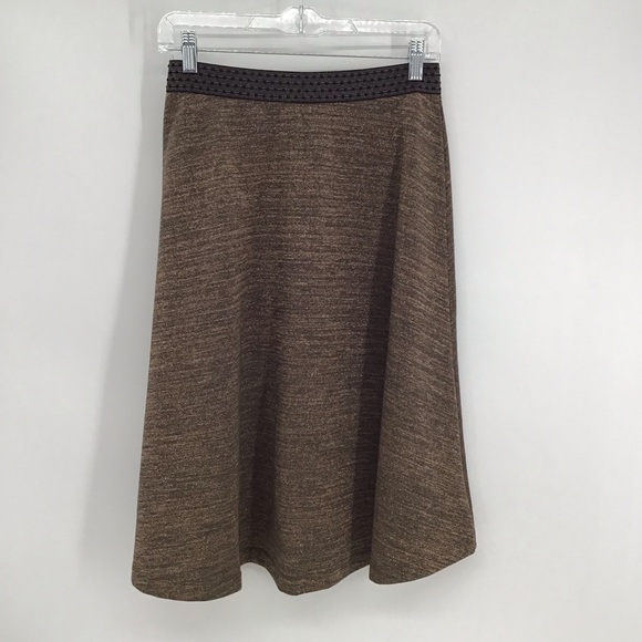 Anthropologie HD In Paris Glistened Metallic Hi-Low Skirt Career Gold NWT Size S - Picture 6 of 9